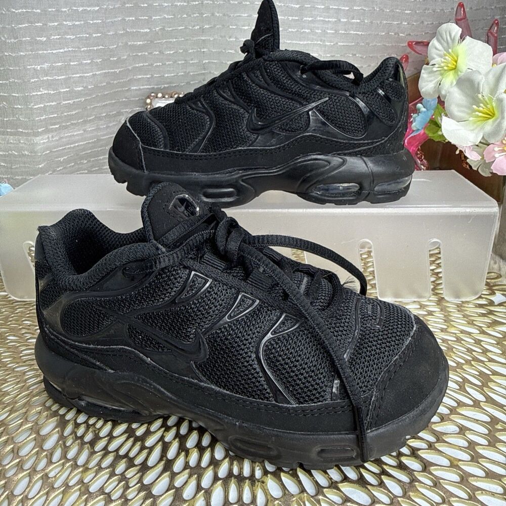 (M5) Nike Air Max Plus Black (TD) Size 9C, for toddlers